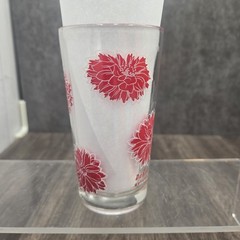 Vintage MCM Floral Juice Glass Boscul Peanut Butter Collectible Dahlia Autumn
