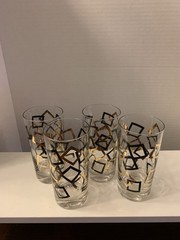 MCM Georges Briard Geometric Highball 4 Glasses