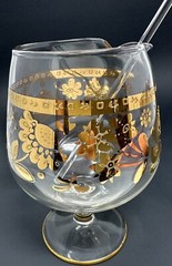 Culver 22K Gold Chantilly Cocktail Pitcher w/ Stirrer MCM Barware Snifter Vtg
