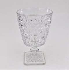 Mt Vernon Imperial Pressed Crystal Crisscross Diamond Square Base Goblet