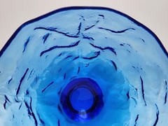 Set Of 4 Seneca Driftwood Delphine Royal Blue Crinkle Footed Sherbert Dessert