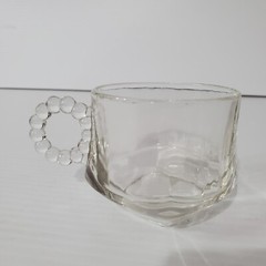 Vintage Hazel Atlas Orchard Crystal Punch Cups Beaded Handle Set Lot 15 Clear