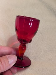 New Martinsville *MOONDROPS RED* Set Of 6 Cordial Glasses – Beautiful!