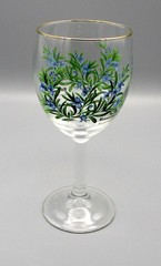 Royal Worcester WORCESTER HERBS Rosemary Wine Glass Botanical & Gold Trim
