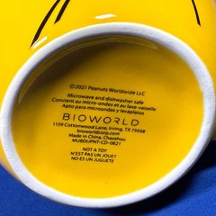 CHARLIE BROWN Ceramic Mug GOOD GRIEF! BioWorld PEANUTS Yellow 20oz. EXC COND