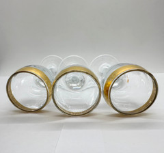 VTG Cristalleria Fratelli Fumo – 24K Gold Trim – Cordial Glasses – Set Of 3