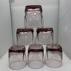 Set Of (6 ) Vintage 3.75” Libbey Imperial Plum Lowball Whiskey Drinking Glasses