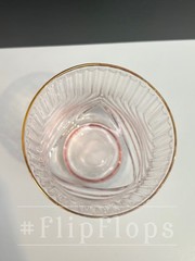 Art Deco-Style Florence Opulent Pink Gradient Gold Rim Lowball Drinking Glass