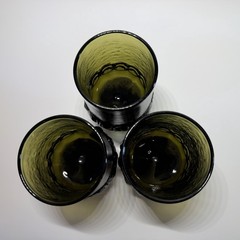 Vintage Tiffin Franciscan Madeira Juice Goblets Set /3 Olive Green 4 3/4”