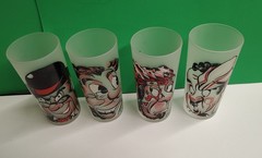 1950’s Federal Gay Fad Glasses 4 Glass Set «Rich Man Poor Man Beggar Man Thief»