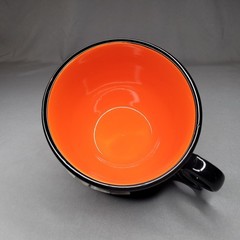 Vintage 2004 Harley-Davidson Hallmark Mug Black Orange Flames Logo Oversized Cup