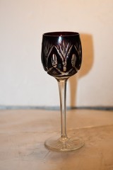 VINTAGE Lot of 3 Bohemian Cut to Clear Crystal Wine Cordial Goblets Glasses