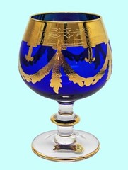 Set of 1 Interglass Italy Crystal Glasses – Cobalt Blue Italian Wine Goblets