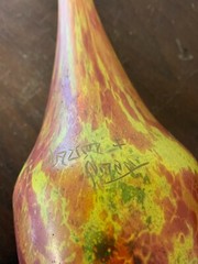 Vase Bottle Daum Nancy Style cross Of Lorraine H:24 13/16in