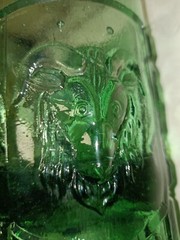 Vintage Pulque Aqua Light Green Chivo Goat Drinking Glass Goblet Mug Mexico