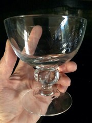 VINTAGE 1930’S SKRUF ASTRID LOBE SWEDISH CRYSTAL CHAMPAGNE COUPE SHERBET GLASS