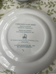 Avon Product Christmas Plate Series Enoch Wedgwood- 1975, 1976, 1977, 1978, 1980
