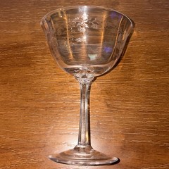 Lenox Castle Garden Crystal Champagne / Sherbert Tall 5.5″ Set of 8 Floral VNTG