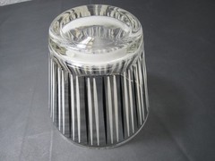 Vintage Atomic Glass Ice Bucket MCM Barware Black/White 1950’s