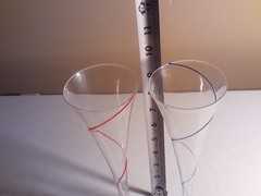 unique red & blue Wine Glass Goblet 10″ Tall Long Stem Glasses elegant nice
