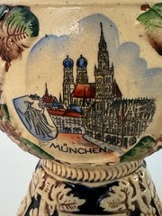 Vintage German Wine Goblet and Beer Stein Munich Berlin Souvenir Relief Bavaria