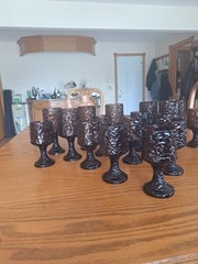 Lenox Hand Blown Crystal Textured Impromptu Brown 17 Piece Stemmed Glass Ware