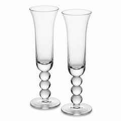 Qualia Crystal Champagne Flutes Elegant Set Bubble Stem Toasting Glasses 9.6″