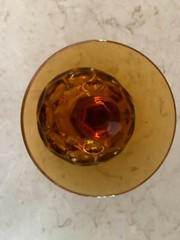 Imperial Glass Amber Provincial 10 ounce Water Goblet (5 7/8″ Tall)