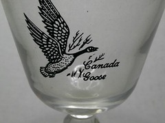 VINTAGE FEDERAL GLASS CORDIAL WINE GLASS «THE SPORTSMAN SERIES» CANADA GOOSE
