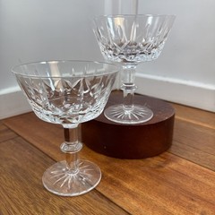 Edinburgh Crystal 5″ Sorbet Glass LOT 2 Cut Crystal Antique Cross & Olive