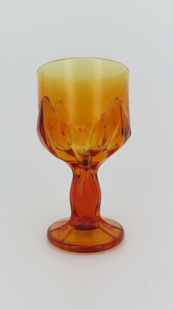 Single Vtg Tiffin Franciscan Cabaret Amber Glass Footed Goblet 6″ Tall 10 oz