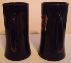 2 VTG TIARA INDIANA GLASS AQUARIUS BEER MUGS STEINS BLACK AMETHYST ZODIAC W