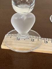 Mid Century Gold Rim Cordial Glasses Frosted Teardrop Stem Set of 2
