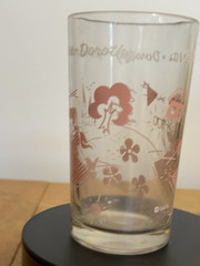 Wizard of Oz Dorothy Decorated Clear Glass Tumbler with Pink Graphics