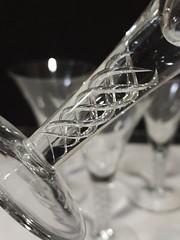 SET OF 4 -Vintage Clear Glass 6″ Air Twist Helix Martini Cocktail Glasses