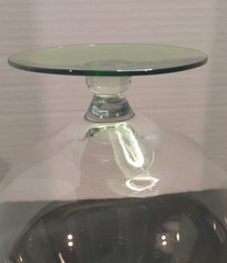 Vintage Clear with Green Base Extra-Large Brandy Snifter,Glass