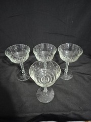 ROCK SHARPE NORMANDY STAR OF DAVID LIQUOR COCKTAIL GLASSES LOT OF 4