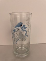 Vtg. BLUE WARBLER drinking Glass 5 3/4 inches Ann Page Bird Series Tumbler