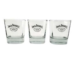 Jack Daniel’s Old No. 7 Rocks Glasses 3D Embossed Bottom Set of 3 3.5″