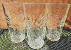 Anchor Hocking~3~Early American Prescut 15 Oz. Tall Ice Tea/Water Glasses