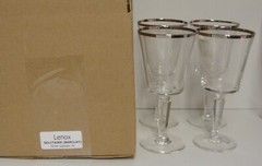 Lenox SOLITAIRE (BARCLAY SHAPE) Wine Glasses SET OF FOUR More Here MINT IN BOX