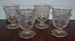 SET OF FOUR Perfect Vintage McKee «ROCK CRYSTAL» Egg Cups/Tumblers!!