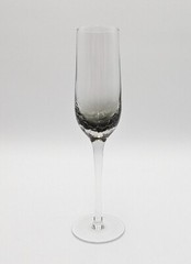 Pier 1 Crackle Glass Champagne Flutes Glasses Smoke Gray Set of 4 Discontinued