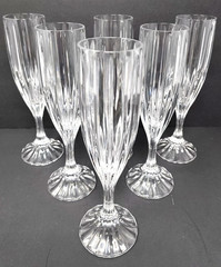 🔥6🔥MIKASA PARK LANE Crystal Champagne Flutes 90’s RETIRED DISCONTINUED 8.75”