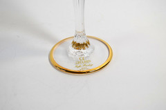 CC ZECCHIN Italian Murano Glass Gold Gilt Champagne Flutes Set Of 2