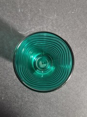 Vintage Sea Green 12oz Glass Tumbler Wavy Pattern by Pasabahce Glass