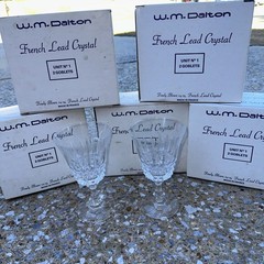Vintage W.M. Dalton Finely Blown 24% French Lead Crystal Goblets Set If 10