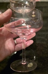 6 Vintage Pink Crystal Champagne glass 5.25 International Japan New