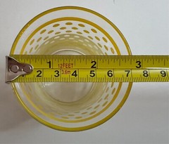 Yellow White Polka Dot Glass Tumblers Vintage MCM Set of 8 w/ Hourglass Shape