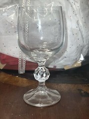 Import Assoc. Clear Glass Claudia Wine (6 oz) Stem Multifaceted Ball on Stem(s)